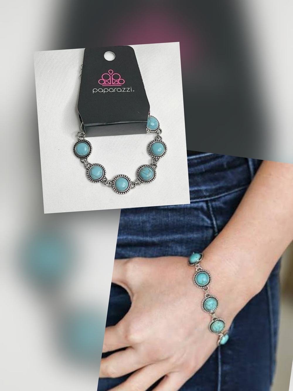 CARVED IN SANDSTONE TURQUOISE BRACELET